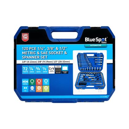BlueSpot 120pc Socket & Spanner Set - BS01583