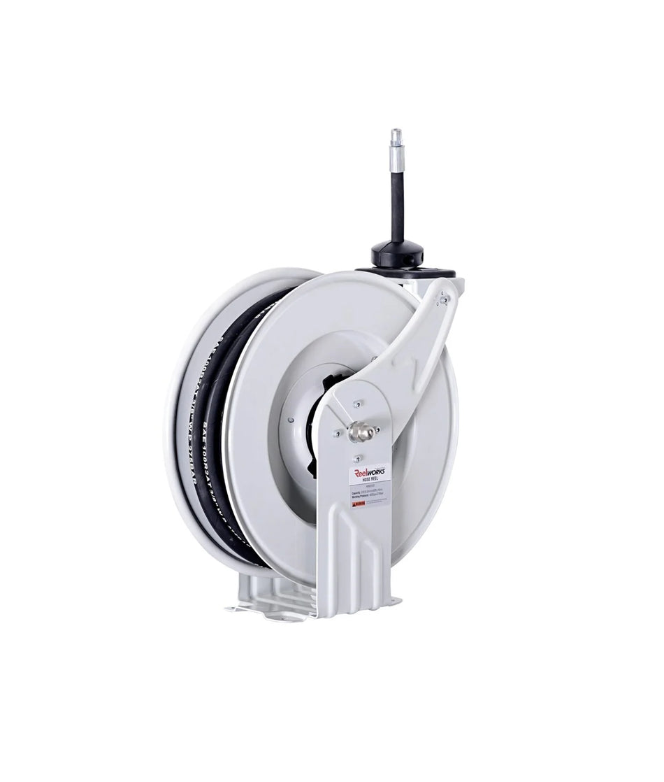 Reelworks Power Washer High Pressure Hose Reel 15m x 1/2" – R/15H4 | Heavy-Duty Retractable Pressure Washer Hose Reel