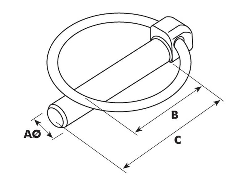 Round Linch Pin, Pin Ø9mm x 57mm