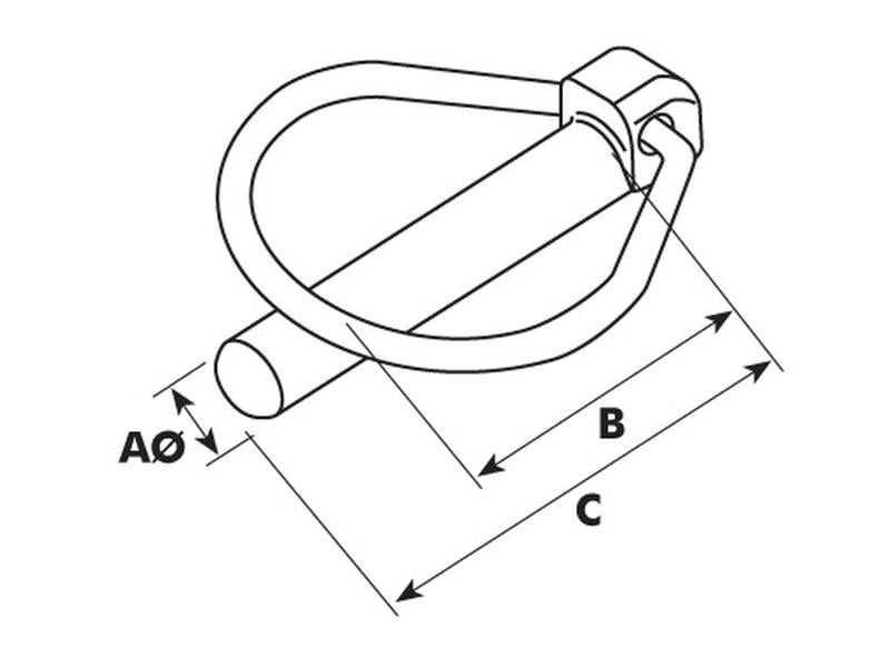 Pear Linch Pin, Pin Ø9.5mm x 44.5mm