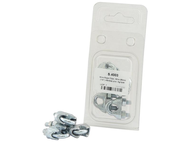 Wire Rope Clips 6mm (1/4'') 4pc