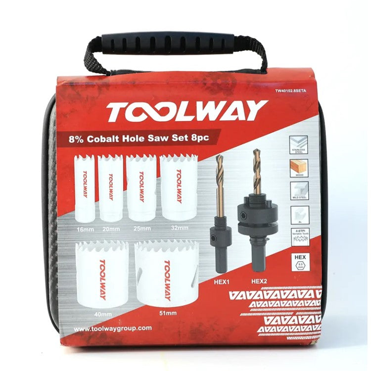Toolway 8pc Cobalt Holesaw Set