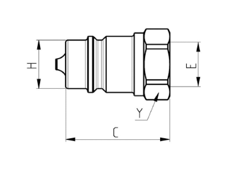 Quick Release Hydraulic Coupler Male 1/2'' Body x 1/2'' BSP Female Thread