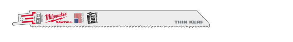 Milwaukee 5pc Sawzall Thin Kerf Metal Cutting Blades 230 x 14 Tpi 48005187
