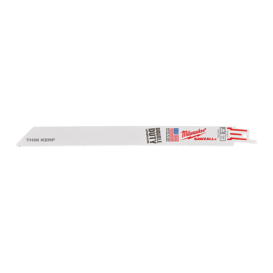 Milwaukee 5pc Sawzall Thin Kerf Metal Cutting Blades 230 x 14 Tpi 48005187