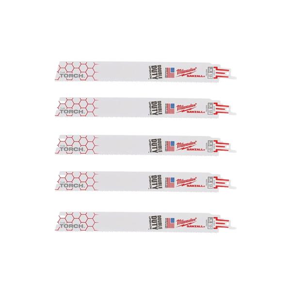 Milwaukee TORCH Heavy Duty Metal Reciprocating Blades 230mm X 14TPI (5 Pack)