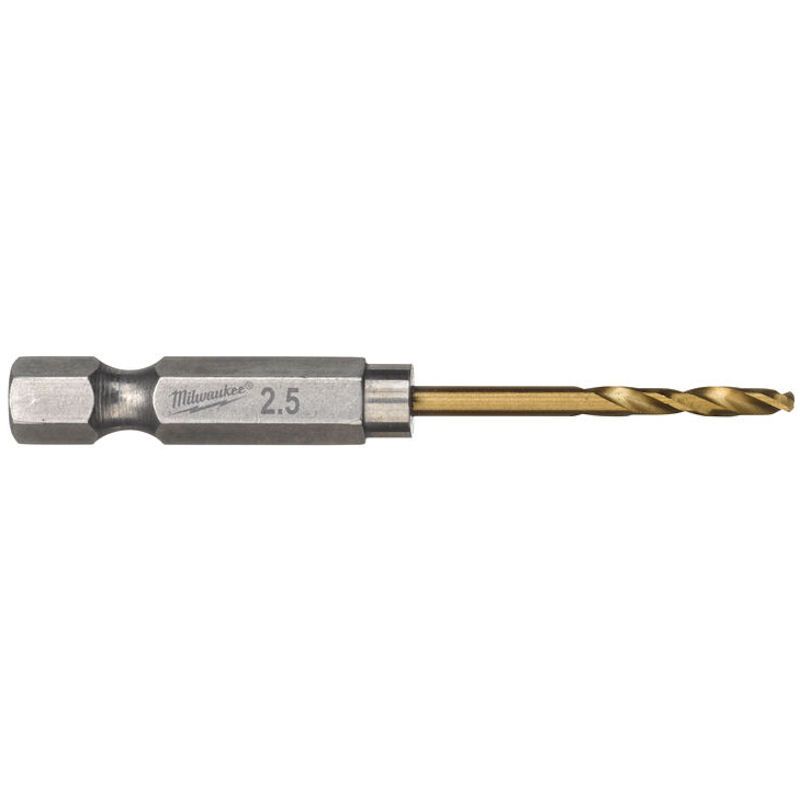 Milwaukee HSS-G Shockwave™ Red Hex Titanium Drill 2.5mm x 62mm - 2pcs 48894704