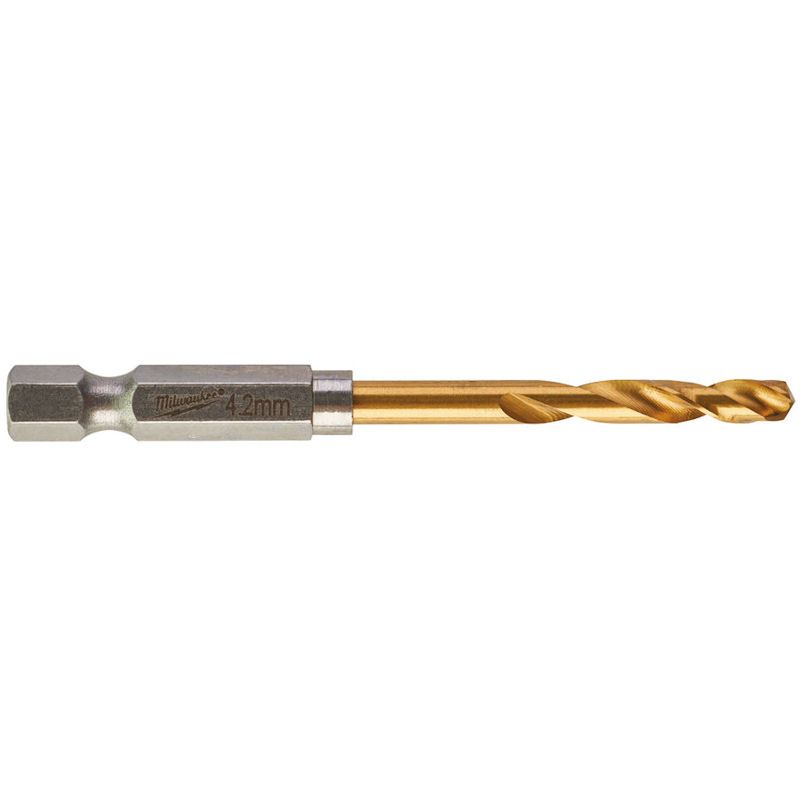 Milwaukee 4.2mm Red Hex ShW HSS-G-Tin Metal Drill Bit 1pc 48894709