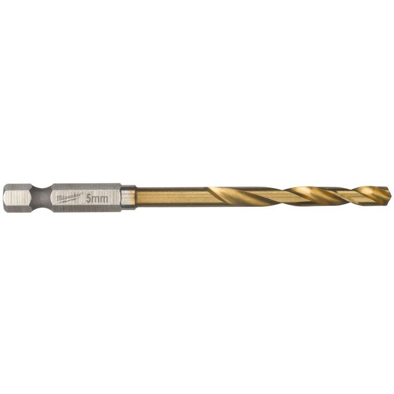 Milwaukee 5mm Red Hex ShW HSS-G-Tin Metal Drill Bit 1 pc 48894712