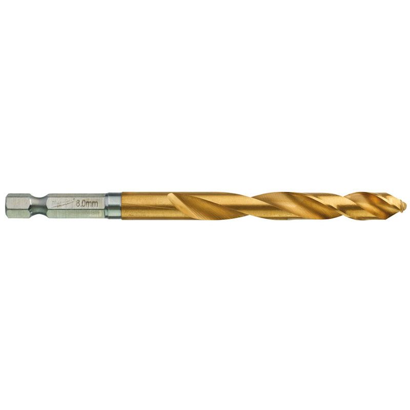 Milwaukee 8.0mm Red Hex ShW HSS-G-Tin Metal Drill Bit 1pc 48894719