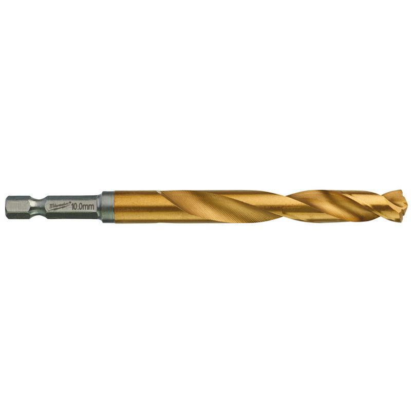 Milwaukee 10.0mm Red Hex ShW HSS-G-Tin Metal Drill Bit 1pc 48894723