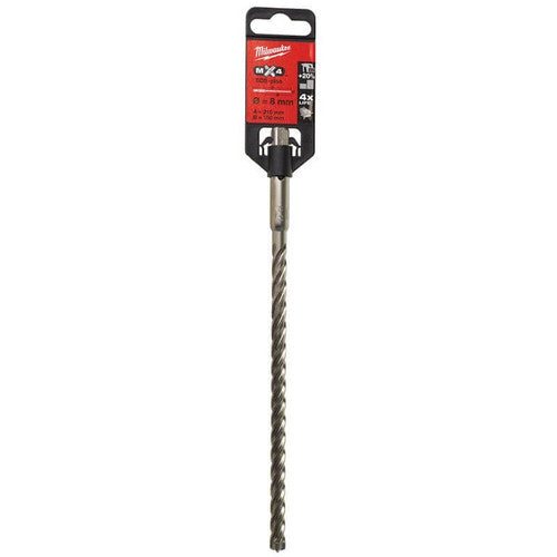 MILWAUKEE 8MM X 215MM MX4 4 CUT SDS+ DRILL BIT 4932352023