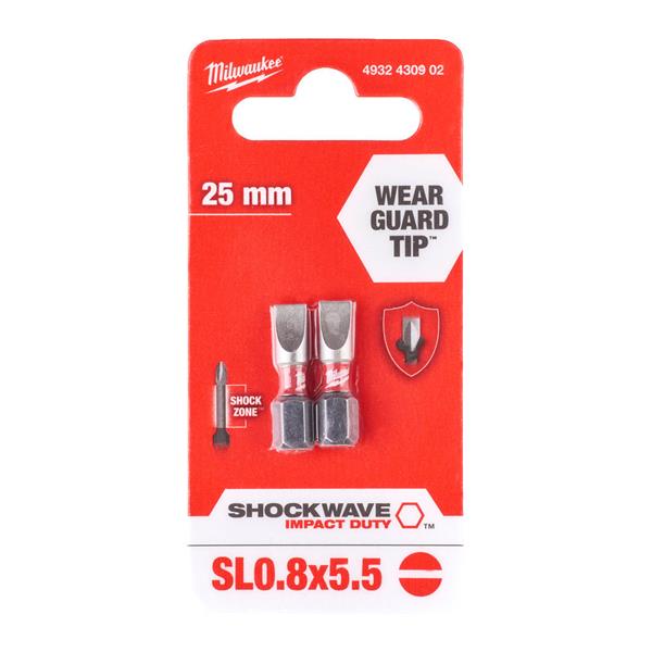 Milwaukee Shockwave Slo 8x5.5mm 2pc Bits 4932430902