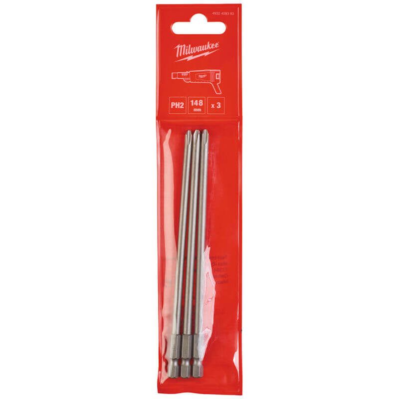 Milwaukee 148mm PH2 Screwdriver Bit 3pk 4932459393