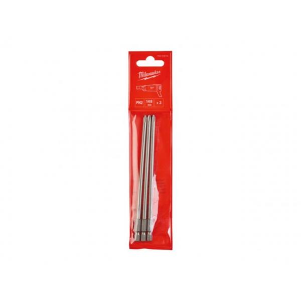 Milwaukee 148mm PH2 Screwdriver Bit 3pk 4932459393