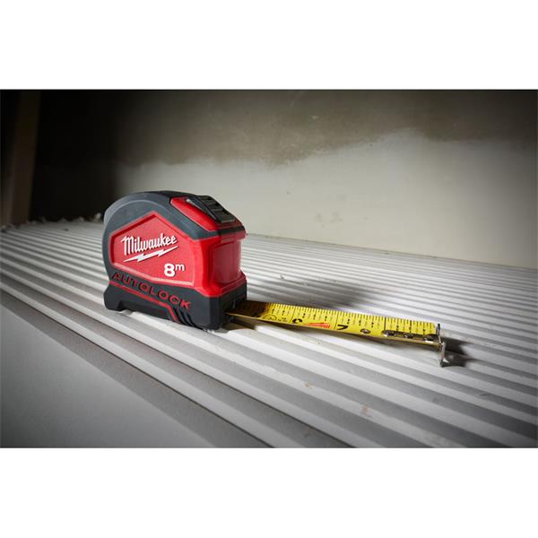 Milwaukee Autolock Tape Measure 8m/26ft (Blade Width 25mm) - 4932464666