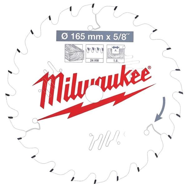 Milwaukee Circular Saw Blade 165mm x 15.87mm (5/8") x 24 4932471311