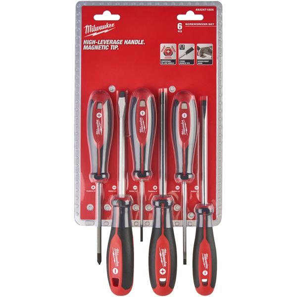 Milwaukee 6 Piece Tri-Lobe Screwdriver Set (Pozi/Slotted)