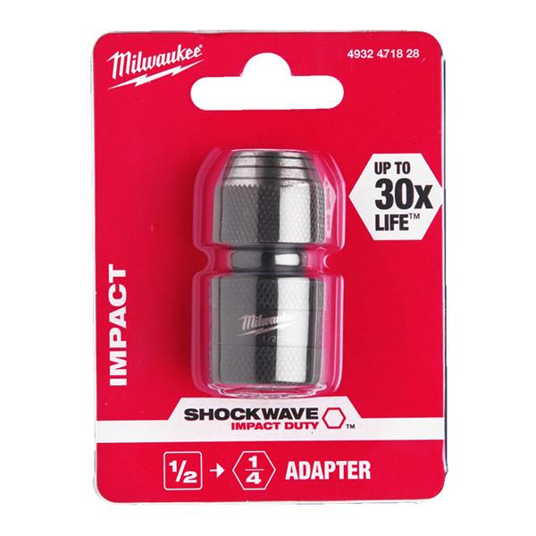 Milwaukee 1/2" SQ to 1/4" Hex Adaptor 4932471828