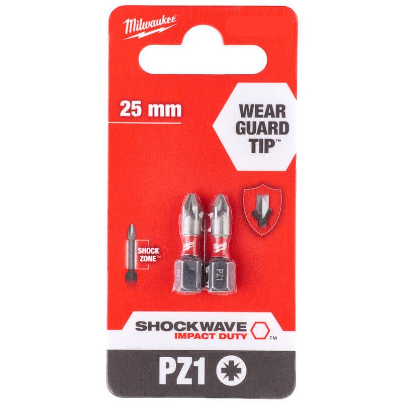 Milwaukee SHOCKWAVE Impact Duty Screwdriver Bit PZ1 x 25mm 4932472038