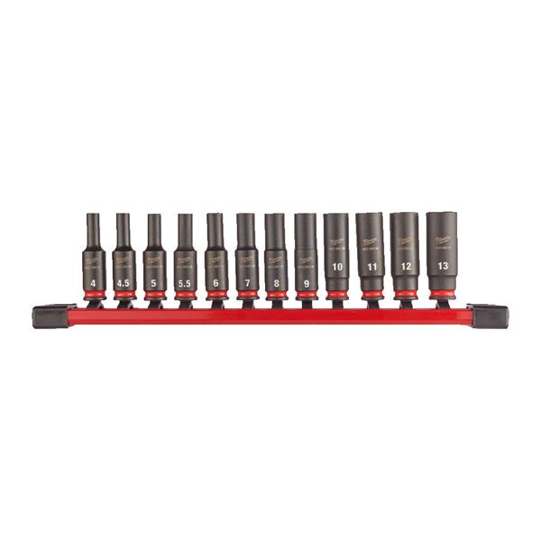 Milwaukee Shockwave 1/4" Impact Duty Socket Rail Set (12pc) 4932480453
