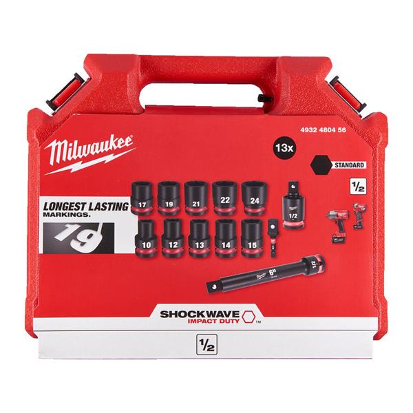 Milwaukee Shockwave 13 Piece 1/2" Impact Socket Set 4932480456
