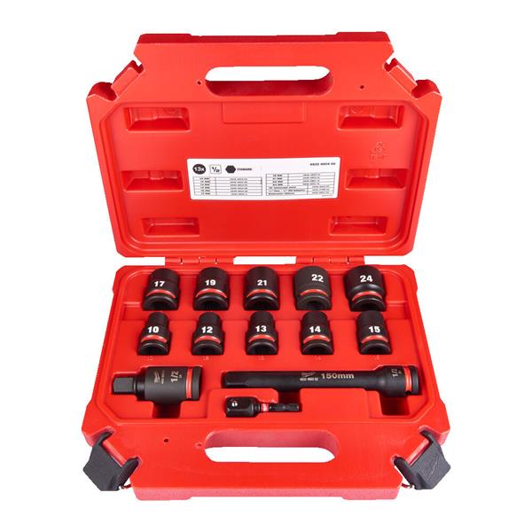 Milwaukee Shockwave 13 Piece 1/2" Impact Socket Set 4932480456