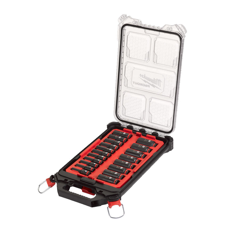 Milwaukee 3/8" Deep Impact Packout Socket Set 19pce 4932480946