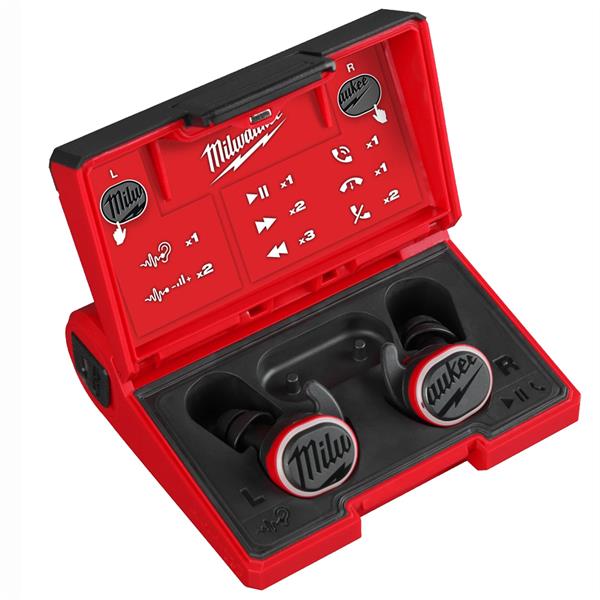 Milwaukee USB Bluetooth Ear Buds with Hearing Assist L4RLEPB