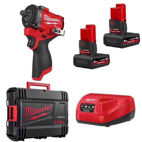 Milwaukee M12 FUEL 3/8" Compact Impact Wrench Kit (2x5Ah) M12FCIWF38G3-502X