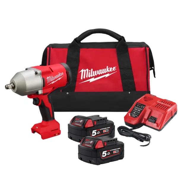 Milwaukee 18V Brushless 1/2" Impact Wrench In Kitbag (2x5Ah)