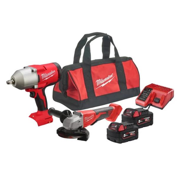 Milwaukee Brushless Wrench & Grinder Power Pack  M18BLPP2E-502B