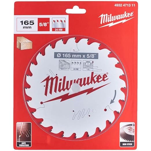 Milwaukee Circular Saw Blade 165mm x 15.87mm (5/8") x 24 4932471311