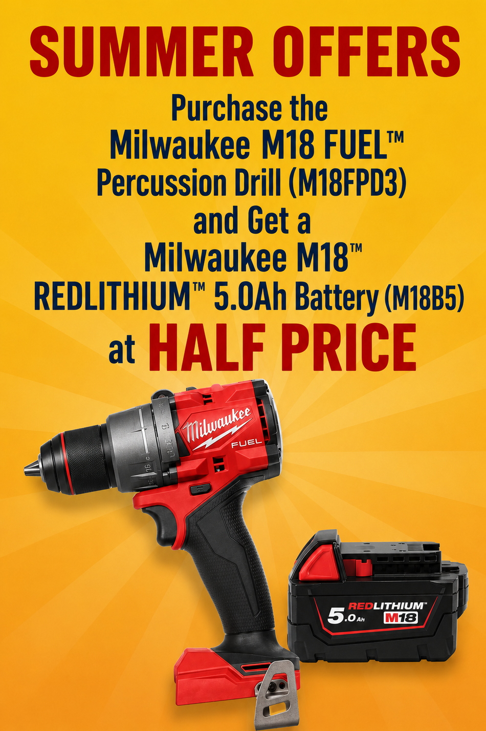 Milwaukee M18 Gen 4 Percussion Drill M18FPD3-0 (Body Only)