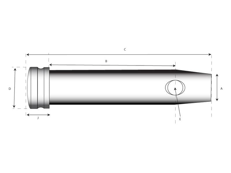 Top Link Pin 25x142mm Cat. 2 (Ø25mm)