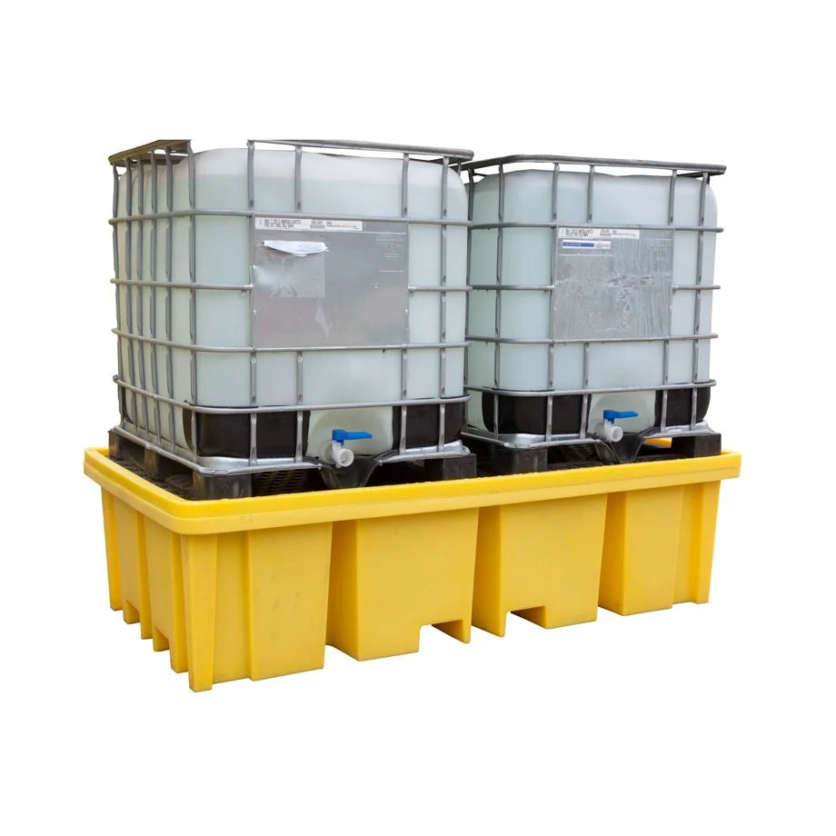 Double IBC Spill Pallet c/w Grid - IBCBUND2