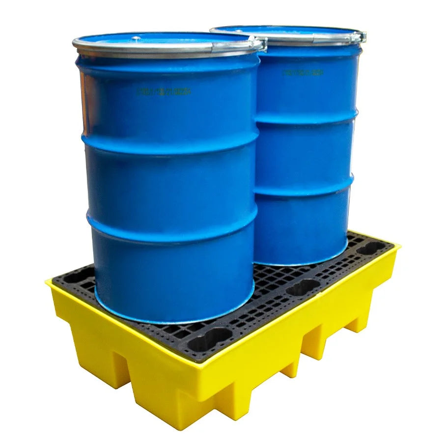 2-Barrel Yellow Plastic Bund  - BB2-YELLOW