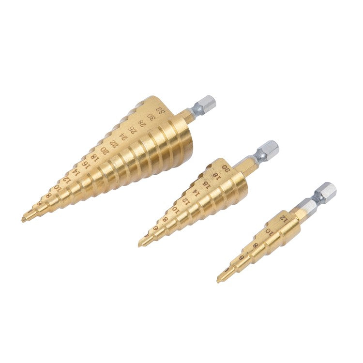 BlueSpot  pc Hex Shank HSS Step Drill Set (4 - 32mm) 57BS20501