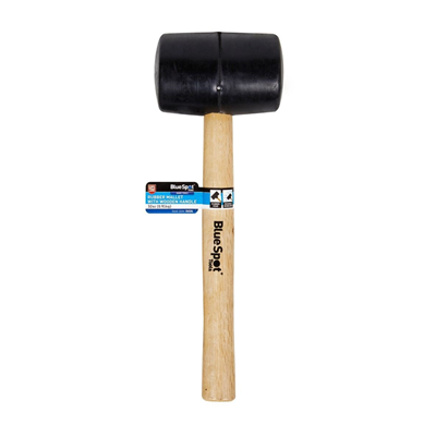 BlueSpot 32oz Black Rubber Mallet With Wooden Handle  BS26526