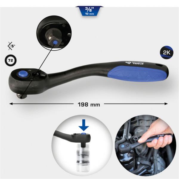 Brilliant Tools 3/8" Reversible Ratchet Bt021900
