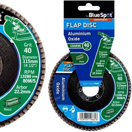 BlueSpot 115mm 40 Grit Aluminium Oxide Flap Disc