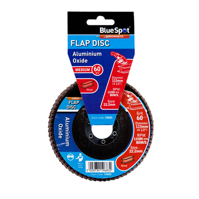 BlueSpot 115mm 60 Grit Aluminium Oxide Flap Disc