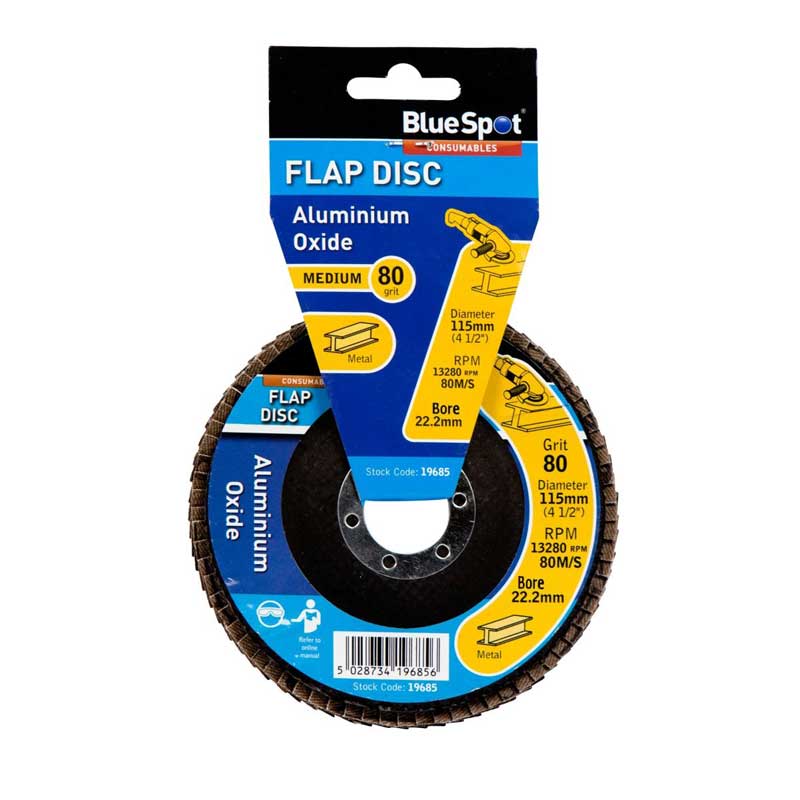 Blue Spot 115mm 80 Grit Aluminium Oxide Flap Disc