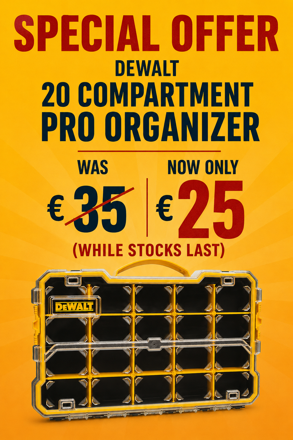 Dewalt 20 Compartment Pro Organizer DWST14830                                            **SPECIAL OFFER**