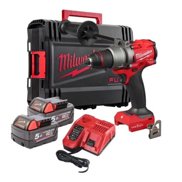 Milwaukee M18 FUEL ONE-KEY Percussion Drill + 2 x 5Ah Batteries Kit M18ONEPD3-502X