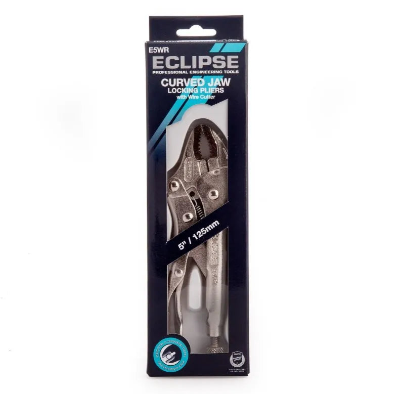 Eclipse 5" Locking Pliers - Curved Jaw with Wire Cutters - ECE5WR