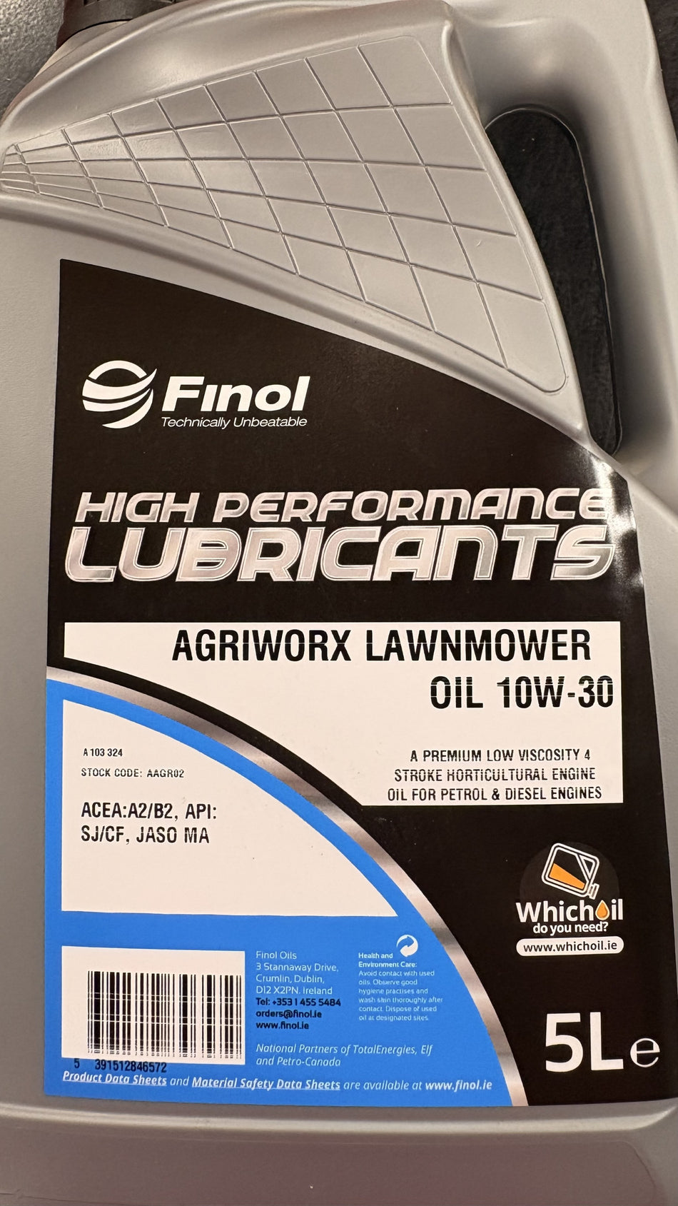 Finol AgriWorx Lawnmower Oil 10/30 5L