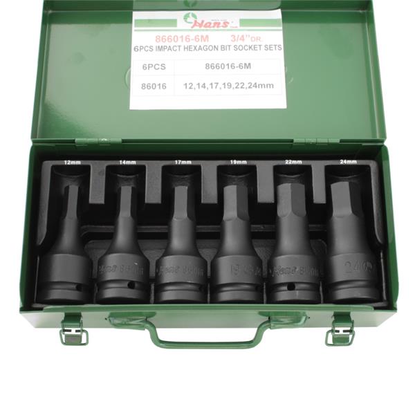 Hans 3/4" Drive 6 Piece Allen Impact Socket Set