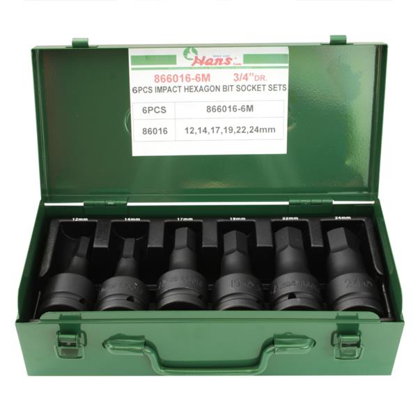 Hans 3/4" Drive 6 Piece Allen Impact Socket Set