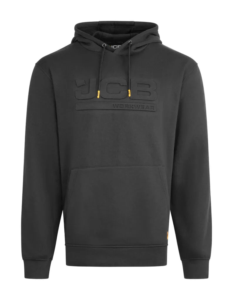 JCB Workwear Embossed Hoodie Black